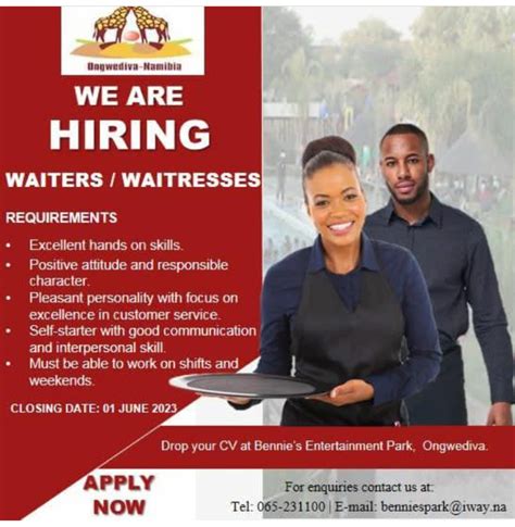 Waitress Jobs, Vacancies in Westlands (Nairobi) .